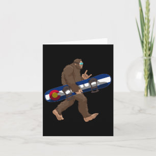 Colorado Flag Snowboarding Bigfoot For Snowboarder Card