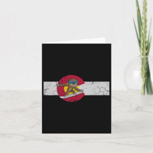 Colorado Flag Snowboarding Sloth Snowboarder Card