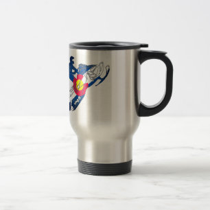 Colorado flag snowmobile travel mug