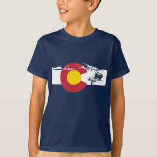 Colorado Flag T-Shirt - Chairlift - Snowboard