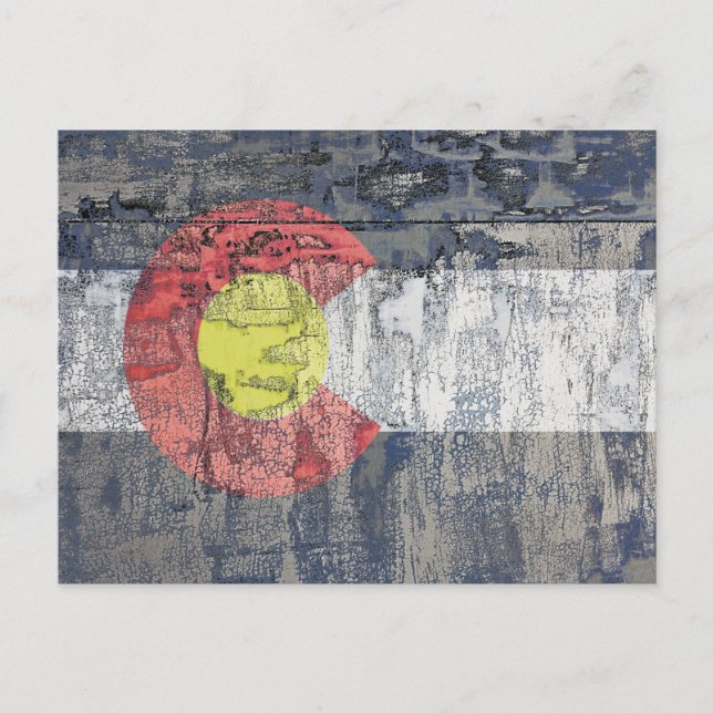 colorado flag textured wall postcard (Front)