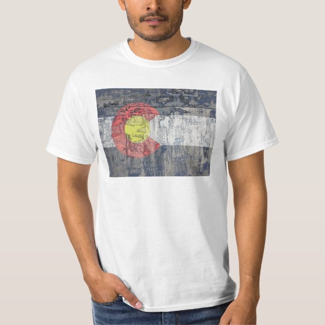 colorado flag textured wall T-Shirt (Front)