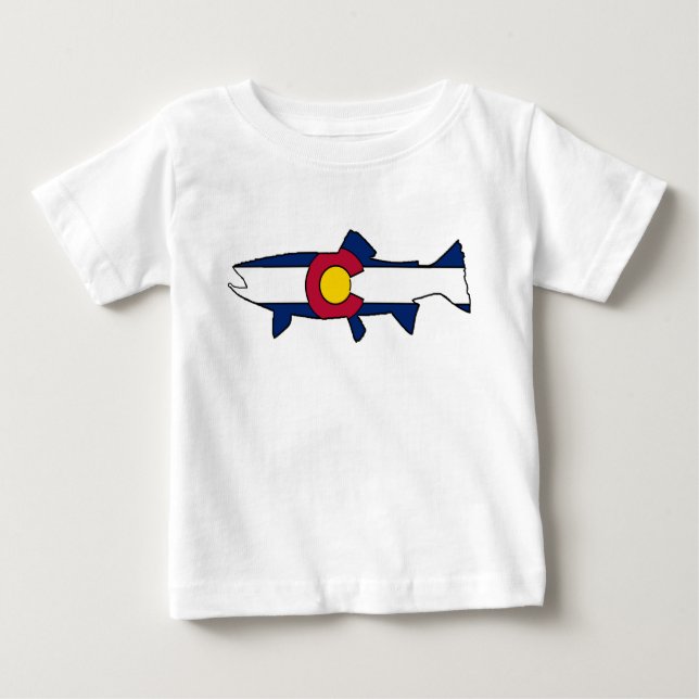 Colorado flag trout fish baby tshirt (Front)