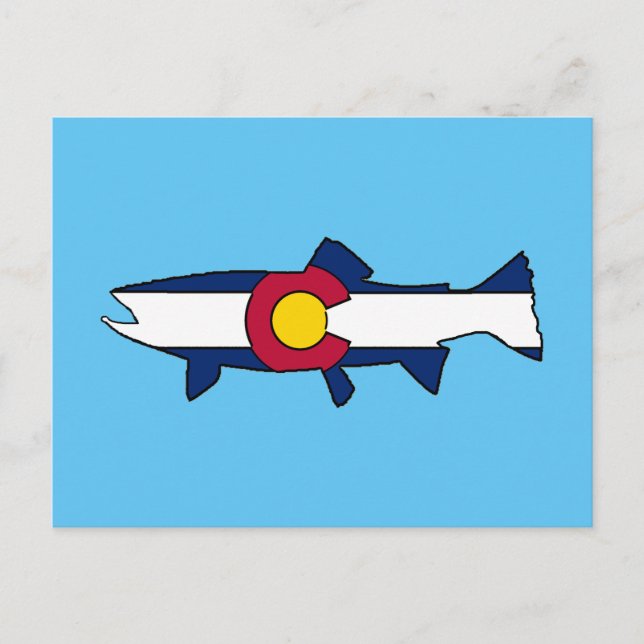 Colorado flag trout fish postcard (Front)