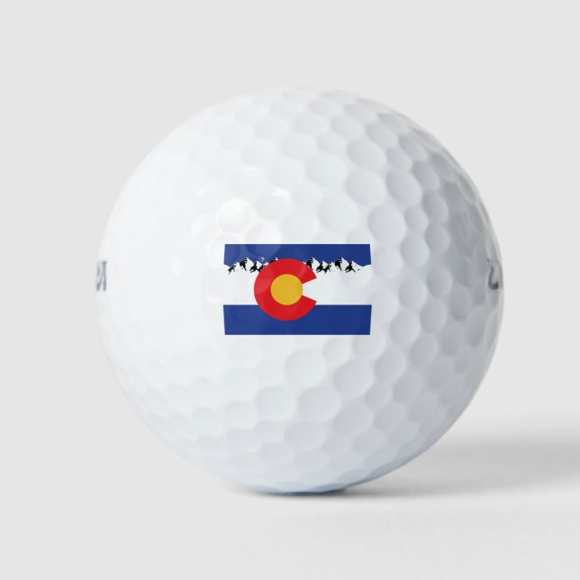Colorado Flag with Mountains Golf Balls (Front)