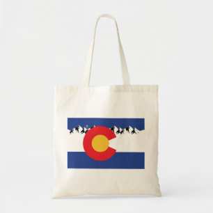 Colorado Flag with Mountains Tote Bag