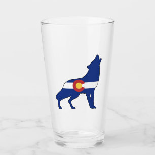 Colorado Flag Wolf Glass