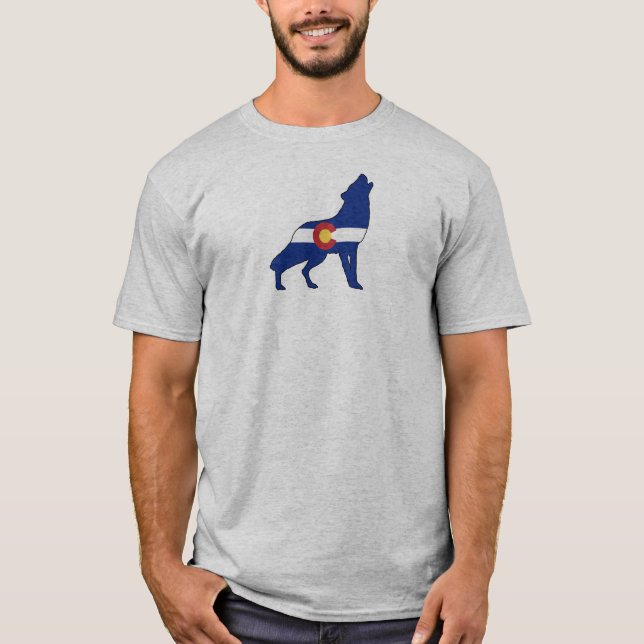 Colorado Flag Wolf T-Shirt (Front)