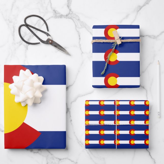 Colorado Flag Wrapping Paper Sheet (Front)