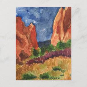 Colorado Garden of the Gods Watercolor Postcard