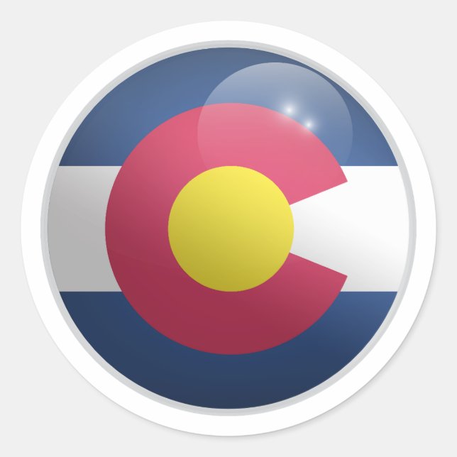 Colorado Glossy Circle Flag Classic Round Sticker (Front)