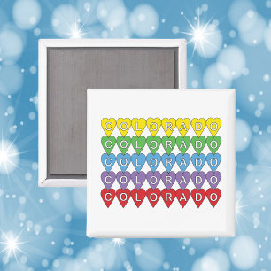 Colorado Hearts Rainbow Pattern Magnet