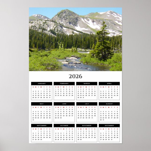Colorado High Country Splendor 2026 Calendar Poster (Front)