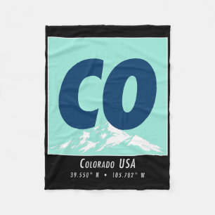 Colorado Hiking And Skiing Co Vintage Mountain Spo Fleece Blanket