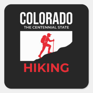 Colorado Hiking – The Centennial State USA Square Sticker