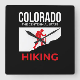 Colorado Hiking – The Centennial State USA Square Wall Clock