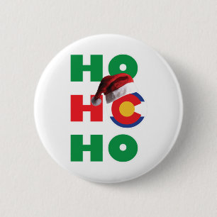 Colorado-HO-HO-HO-Santa-Hat 6 Cm Round Badge
