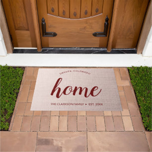Colorado Home State Slate Pink Personalised Doormat
