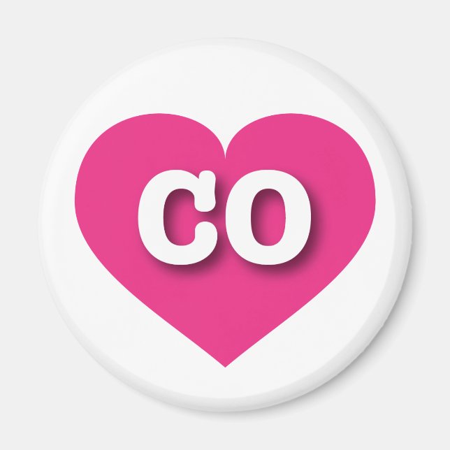 Colorado Hot Pink Heart - I Love CO Magnet (Front)