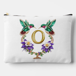 Colorado Hummingbird & Columbine Letter O Wedding  Accessory Pouch