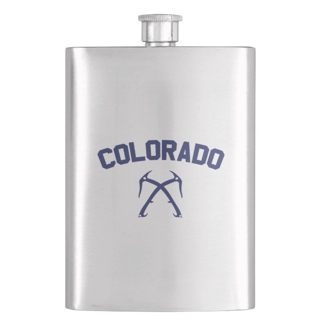 Colorado Ice Climbing Hip Flask (Front)