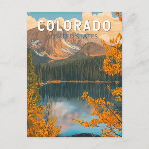 Colorado Illustration Travel Art Vintage Postcard