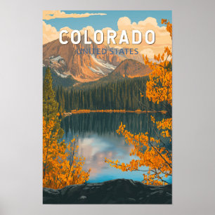 Colorado Illustration Travel Art Vintage Poster