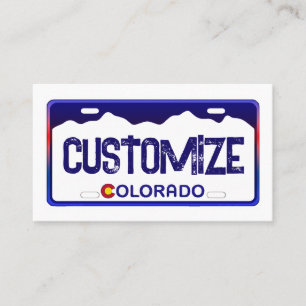 Colorado license plate custom business cards