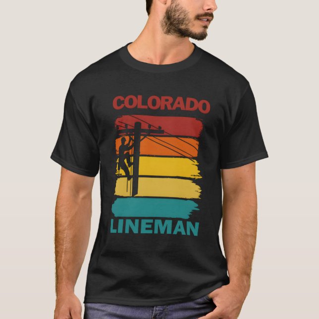 Colorado Line Electrician Electrical T-Shirt (Front)