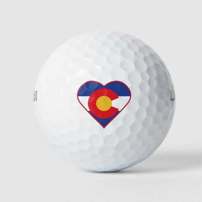 Colorado Love Heart Golf Balls (Front)