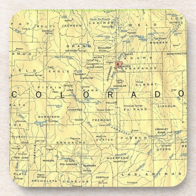 Colorado Map Coasters (Front)
