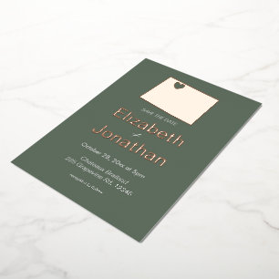 Colorado Map Destination Wedding Save The Date
