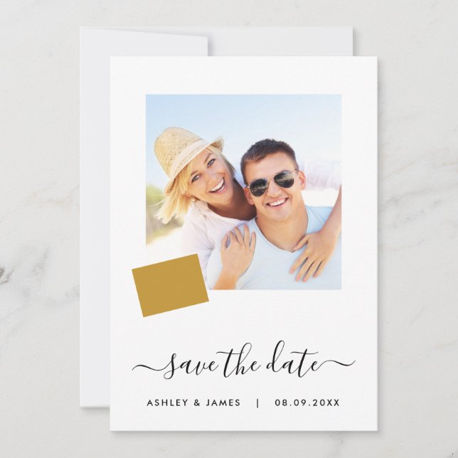 Colorado Map Photo Wedding Save the Date Card (Front)