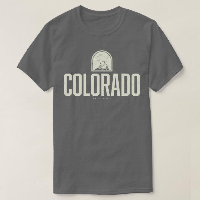 Colorado Mountain Goat Tan T-Shirt (Design Front)