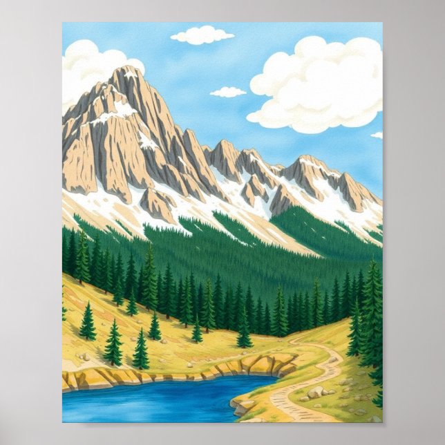 Colorado Mountain Landscape Wall Art (Front)
