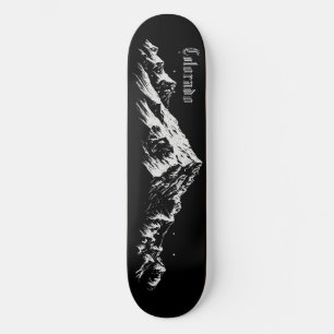 Colorado mountain peaks skateboard