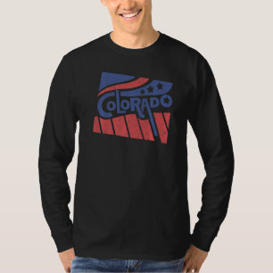 Colorado Mountain State Flag Rocky Mountains Skiin T-Shirt
