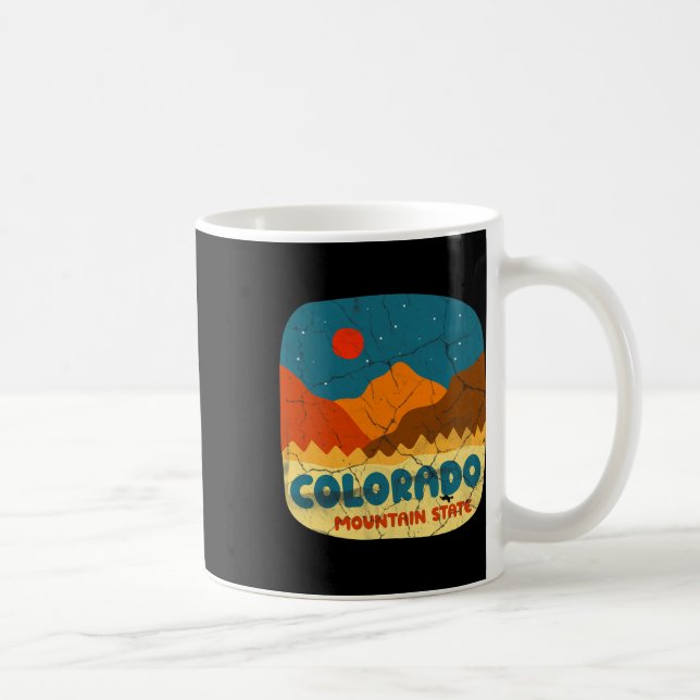Colorado Mountain State Rocky Mountains Retro Tee  Coffee Mug (Right)