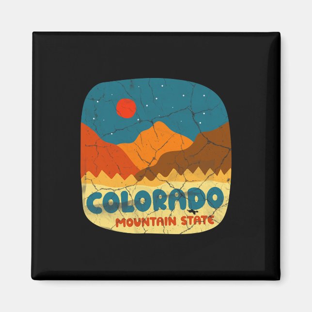Colorado Mountain State Rocky Mountains Retro Tee  Magnet (Front)