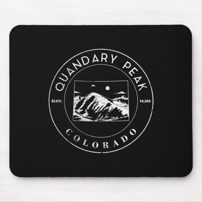 Colorado Mountain State Shape Hiking Quandary Peak Mouse Pad (Front)