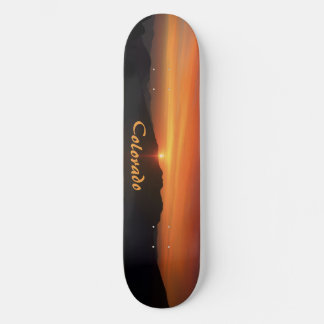 Colorado mountain sunset skateboard