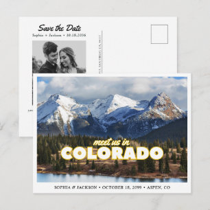 Colorado Mountain Wedding Save the Date Postcard