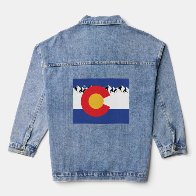 Colorado Mountains Denim Jacket (Back)