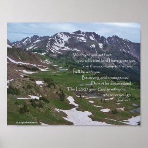 Colorado Mountains, God is with You, Joshua 1, Poster