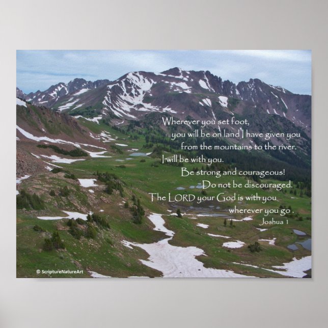 Colorado Mountains, God is with You, Joshua 1, Poster (Front)