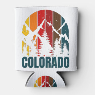 Colorado Mountains Retro Can Cooler