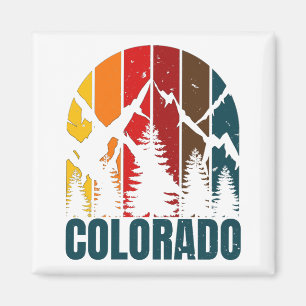 Colorado Mountains Retro Magnet