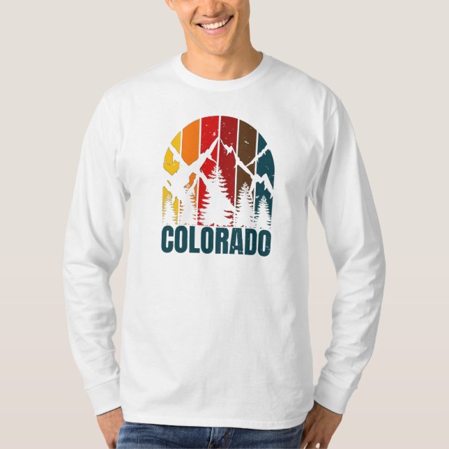 Colorado Mountains Retro T-Shirt (Front)