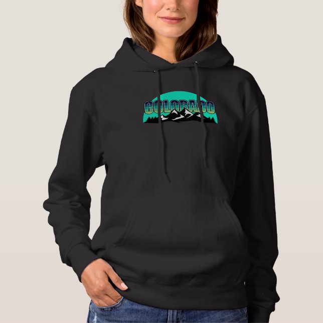 Colorado Mountains Sunset Moonrise Nature Hiking Hoodie (Front)