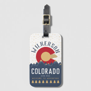 Colorado Mountains Vintage Co Flag Souvenirs Luggage Tag